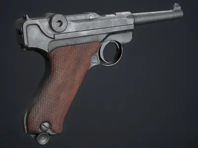 PBR Luger P08 Low-poly 3D model