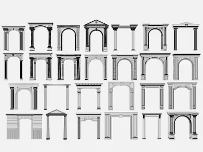 Arched facade columns doorway pilaster Pack