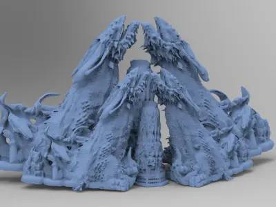 Dragon Stone Ruin Rock Arch 2 3D model