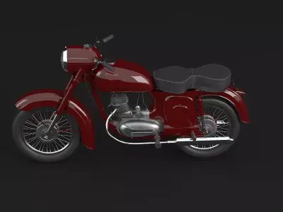Classic Motorcycle 3D model