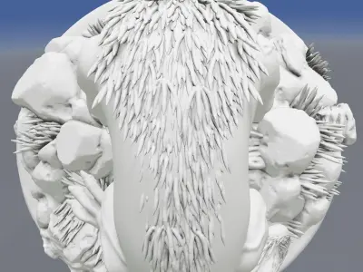 Monster creature on rock 3D print model