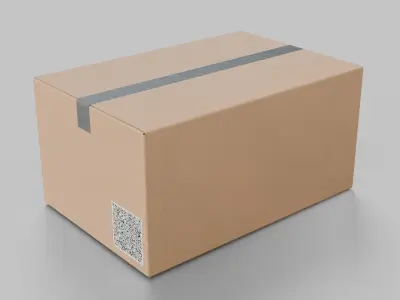 Regular Cardboard Box - Rigged and Fully Customizable Low-poly 3D model