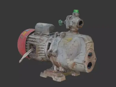Scanned Rusty Water Pump Motor Low-poly 3D model