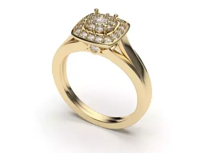 solitaire with ring sizes  8 part S125 3D print model