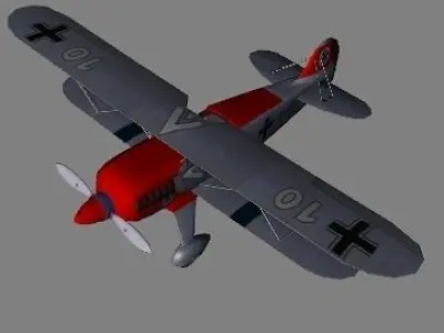 heinkel-he-51-1932 luftwaffe biplane 3D model