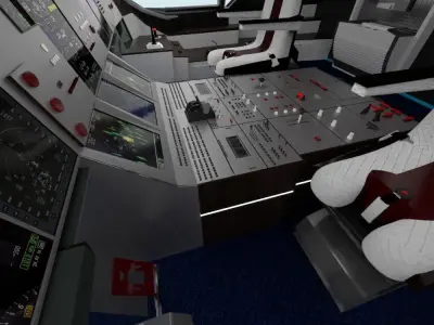 Airplane Airbus Cockpit Interior Low-poly 3D model