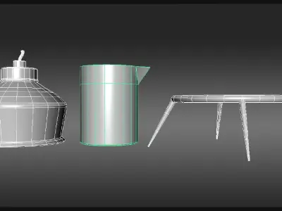 Plague Doctor Lab Equipment Pack Low-poly 3D model