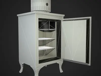 Antique Fridge Low-poly 3D model