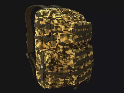 Military Backpack Tactical Camouflage PBR 3D model