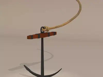 Sailing vessel anchor 3D model