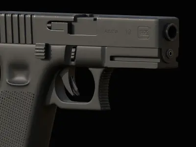 gun side arm glock Low-poly 3D model