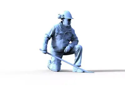 Rico E man with shovel 3D print model