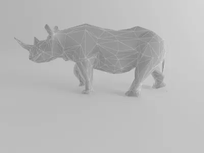 Rhino Low Poly Rhinoceros Lowpoly  Low-poly 3D model