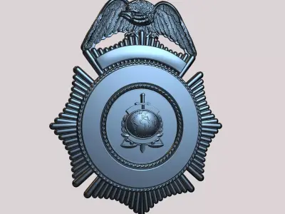 BADGE with eagle 3D print model