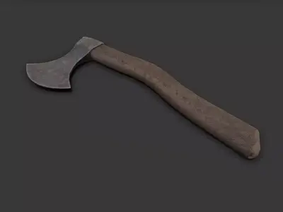 Steel Axe Low-poly 3D model