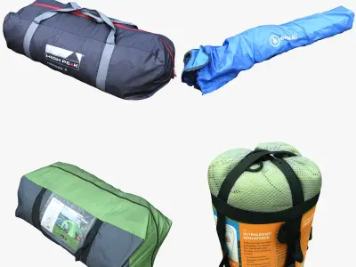 Camping Bag Collection 02 3D model