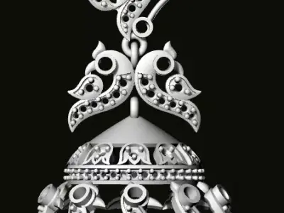 jumka ornate jhumka 3D print model