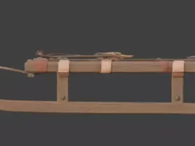 Viking Wooden Sled 3D Model v01 Low-poly 3D model