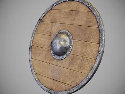 Round shield Free low-poly 3D model