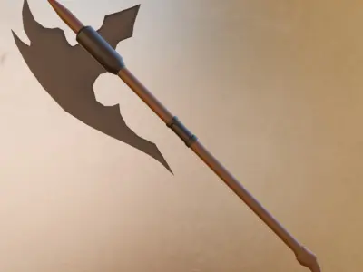 Battle Axe Low-poly 3D model 16