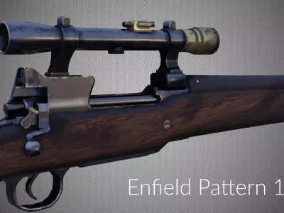 Enfield pattern 1914 rifle Low-poly 3D model