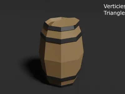 Low Poly Style Barrel Assets Low-poly 3D model