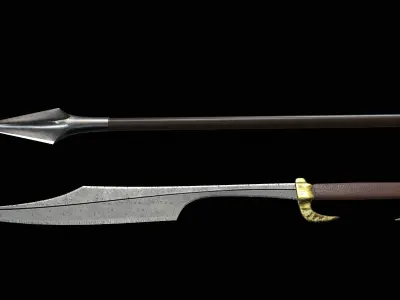 Spartan Weapons Low-poly 3D model