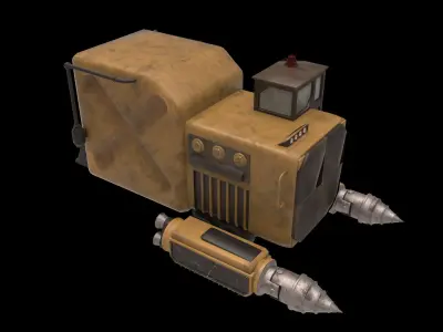 Space miner Low-poly 3D model