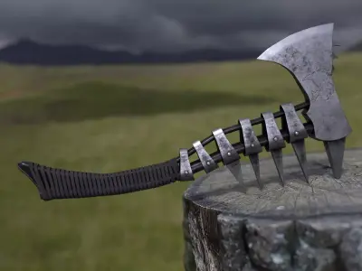 Viking Axe GameReady Realistic PBR model Low-poly 3D model