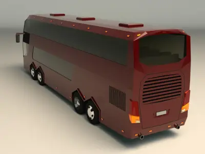Low Poly Coach Bus 03 Low-poly 3D model