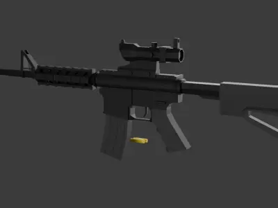 M4 acog lowpoly  Low-poly 3D model