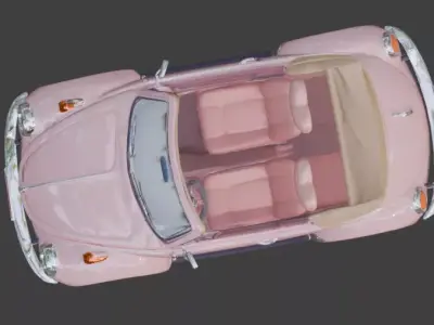 Stylized 3D Valentine Convertible Car Model Low-poly 3D model