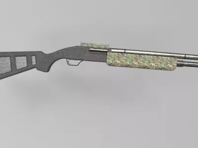 Shotgun M1014 Low-poly 3D model
