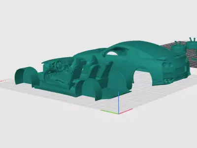 Nissan GT-R 2017 Icono JDM listo para imprimir por partes 3D print model