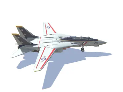 F-14 Tomcat Jet Fighter Aircraft Low-poly 3D model