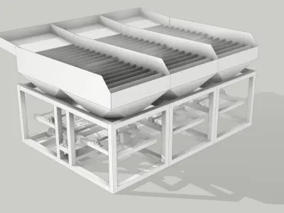 Industrial Jig Concentrator for Gold Ore Washing Low-poly 3D model