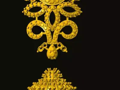 jumka golden ornament 3D print model purchase