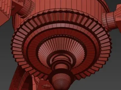 Edgewood Antique Brass Three Light Pendant Light 3D model