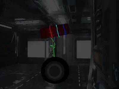 red steel robot with three modules 3D model