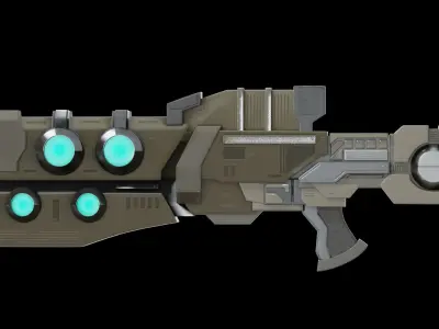 Futuristic Gun 3D model 6