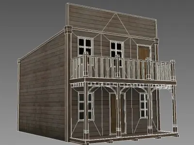house wild west Low-poly 3D model purchase