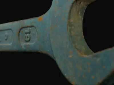 Rusty Steel Wrench from the German Democratic Republic 3D model