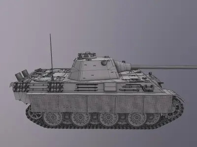 Panther F Tank  Low-poly 3D model