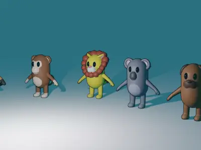 Animal Beans Low-poly 3D model