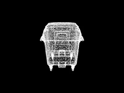 Low Poly Stylized Industrial Waste Bin Low-poly 3D model