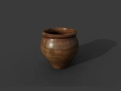 Pot 19th century Low-poly 3D model