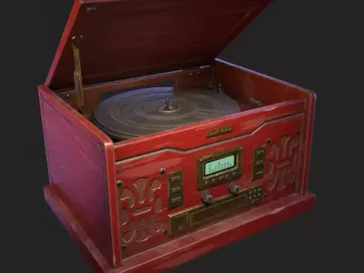 Record Player Low-poly 3D model