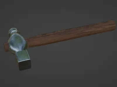 Small Ball Peen Hammer Low-poly 3D model