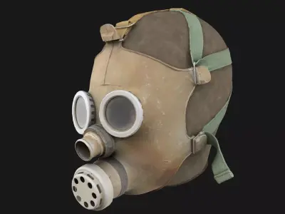 Gas Mask Old Low-poly 3D model