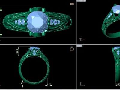 ANTIQUE Ring 3D print model